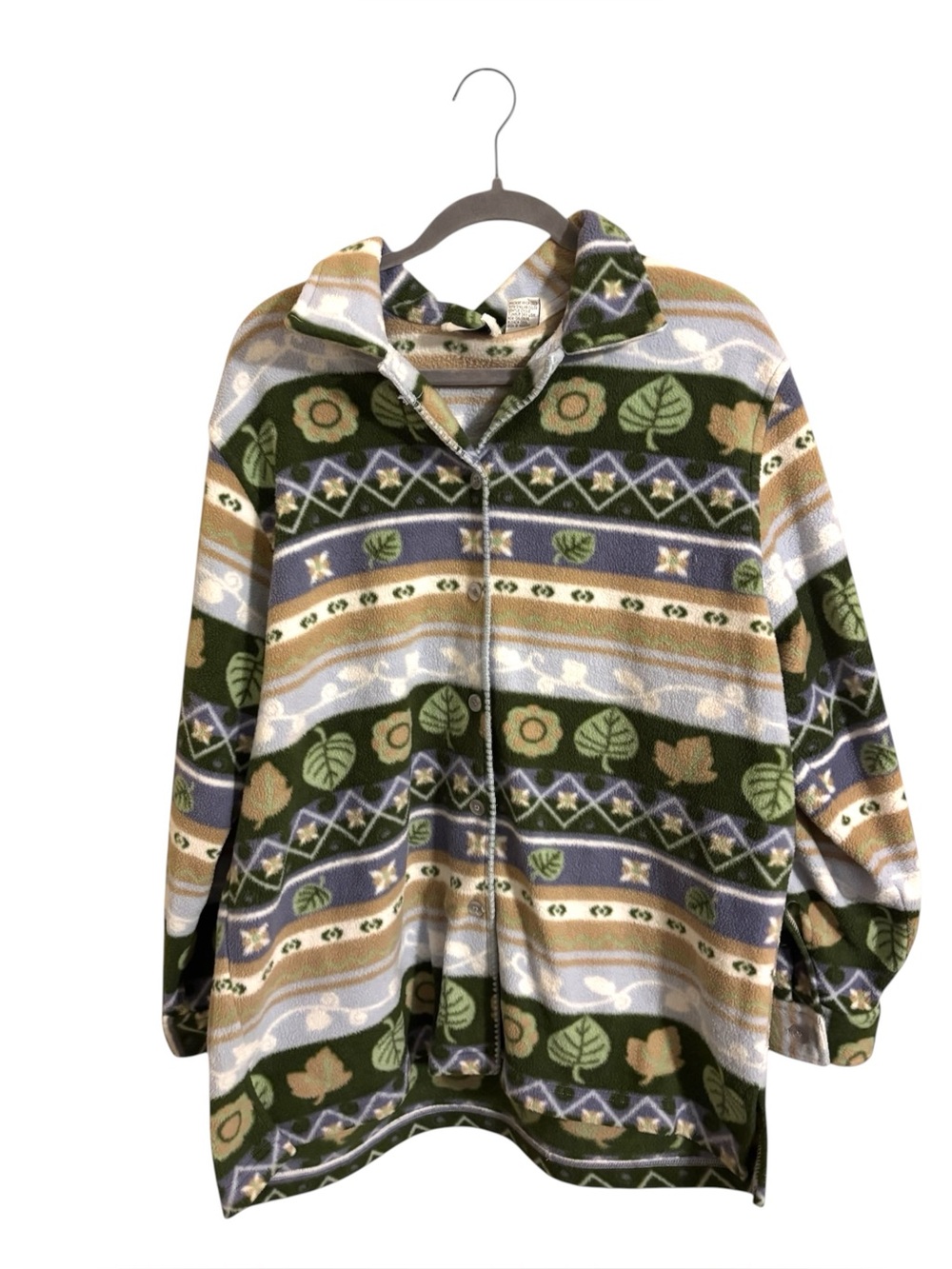 Vintage Jason Maxwell Autumn Leaves Zip Up Fleece XL